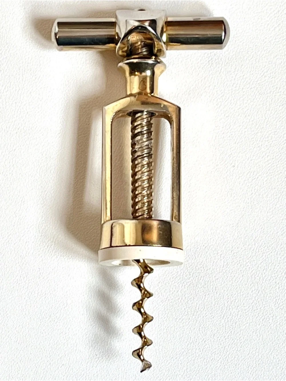 Vintage DBGM Fly Nut Corkscrew German Gold Tone Wine Opener MCM Bar Accessory